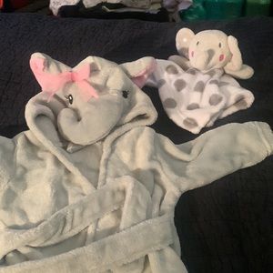 Infant housecoat and security blanket